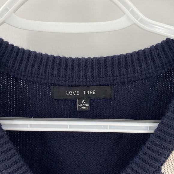 Love Tree argyle red blue knit vest Academia holiday retro size S Y2K - Picture 2 of 4